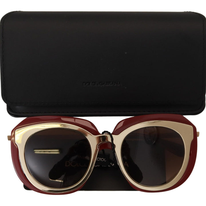 Dolce & Gabbana Red Full Rim Gradient Lens Frame Sunglasses