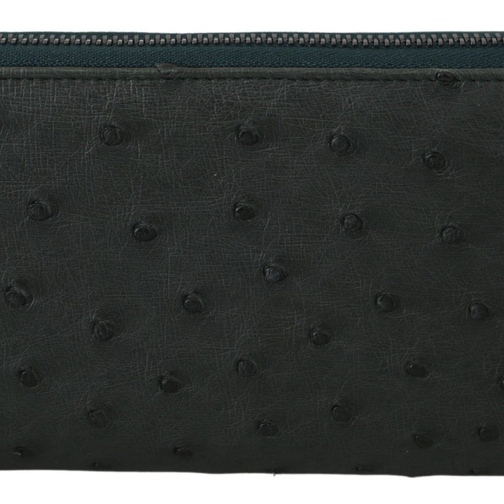 Dolce & Gabbana Green Ostrich Leather Continental Mens Clutch Wallet