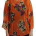 Dolce & Gabbana Orange Floral Print Long Sleeve Blouse