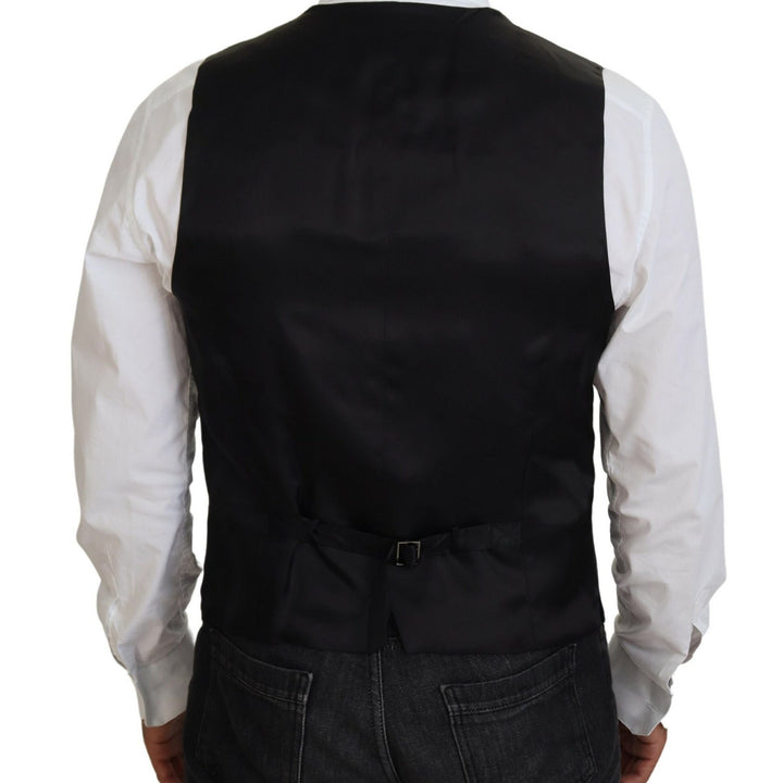 Dolce & Gabbana Black Virgin Wool Waistcoat Formal Vest