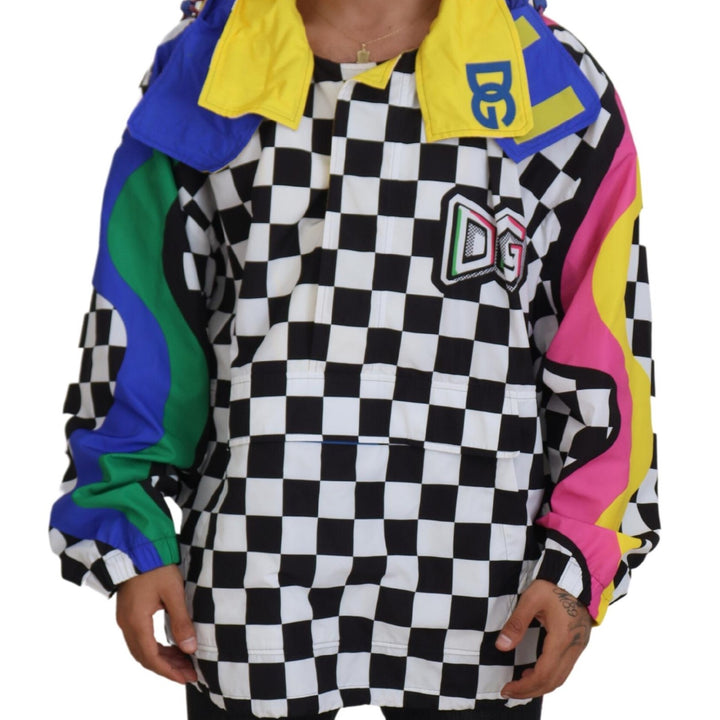 Dolce & Gabbana Multicolor Patterned DG Hooded Jacket