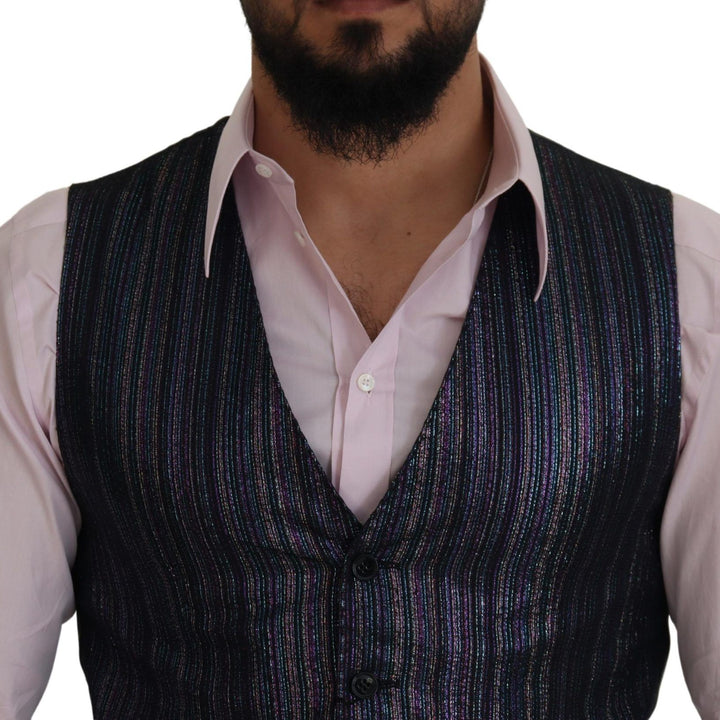 Dolce & Gabbana Multicolor Polyester Waistcoat Dress Formal Vest