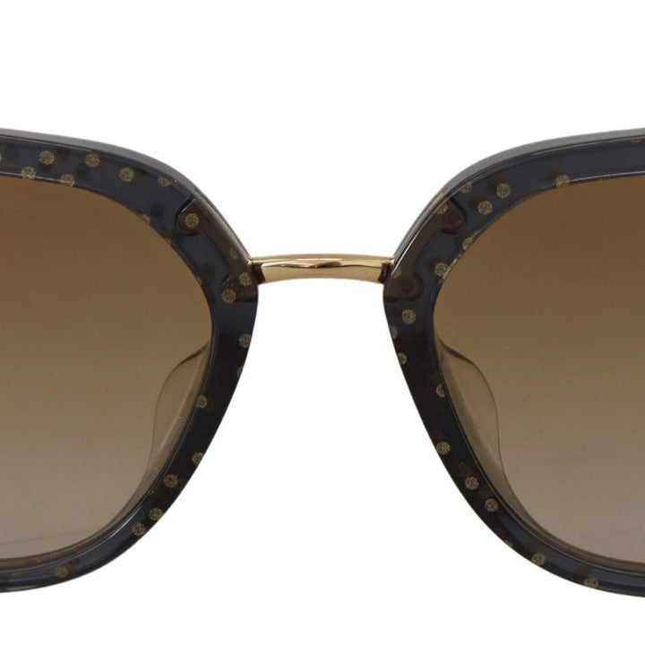 Dolce & Gabbana Black Dotted Acetate Frame Irregular Sunglasses