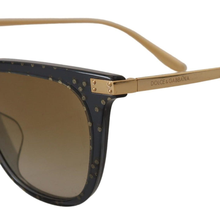 Dolce & Gabbana Black Dotted Acetate Frame Irregular Sunglasses
