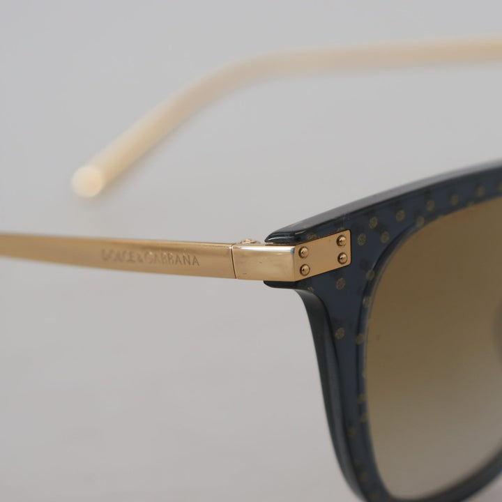 Dolce & Gabbana Black Dotted Acetate Frame Irregular Sunglasses