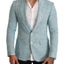 Dolce & Gabbana Blue Slim Fit Linen Coat TAORMINA Blazer