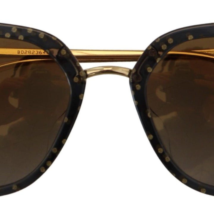 Dolce & Gabbana Black Dotted Acetate Frame Irregular Sunglasses