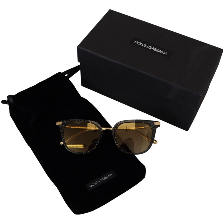 Dolce & Gabbana Black Dotted Acetate Frame Irregular Sunglasses