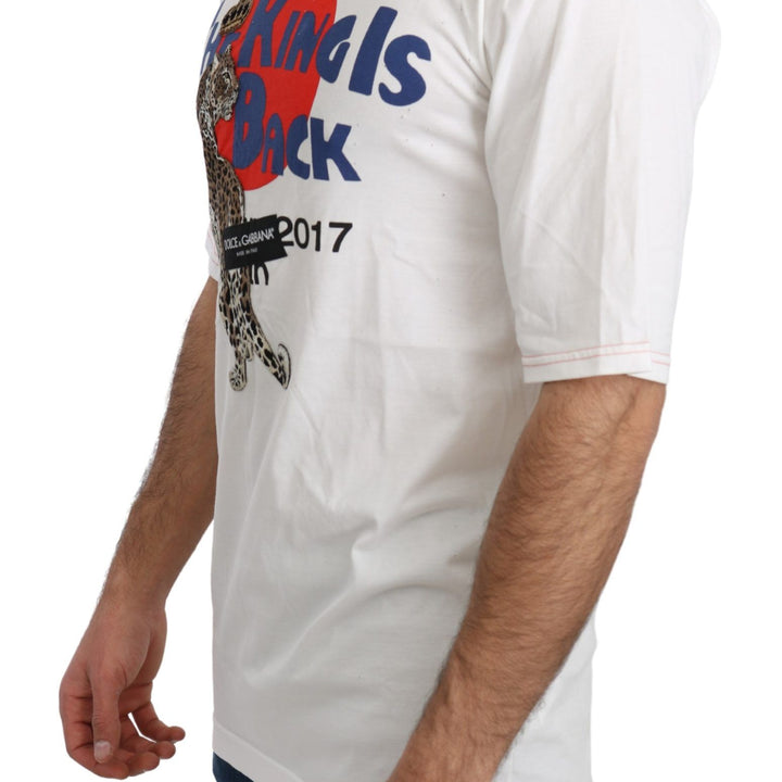 Dolce & Gabbana White Leopard Royal Top T-shirt
