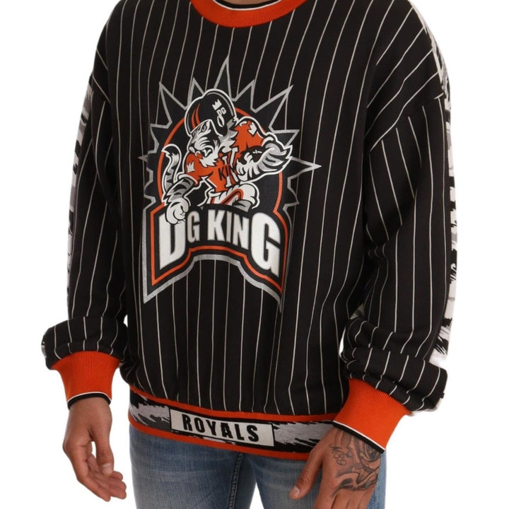 Dolce & Gabbana Black Multicolor DG King Print Sweater