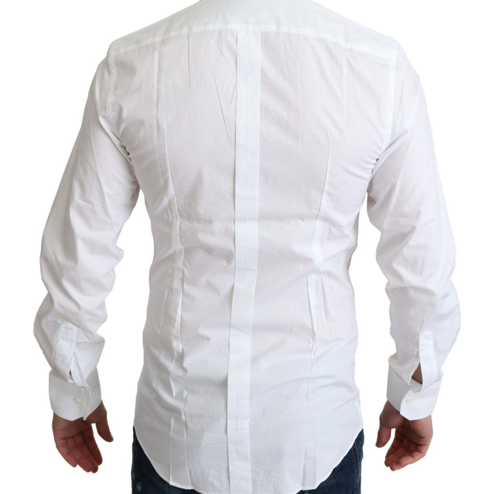 Dolce & Gabbana White Pure Cotton Men Dress Formal Shirt