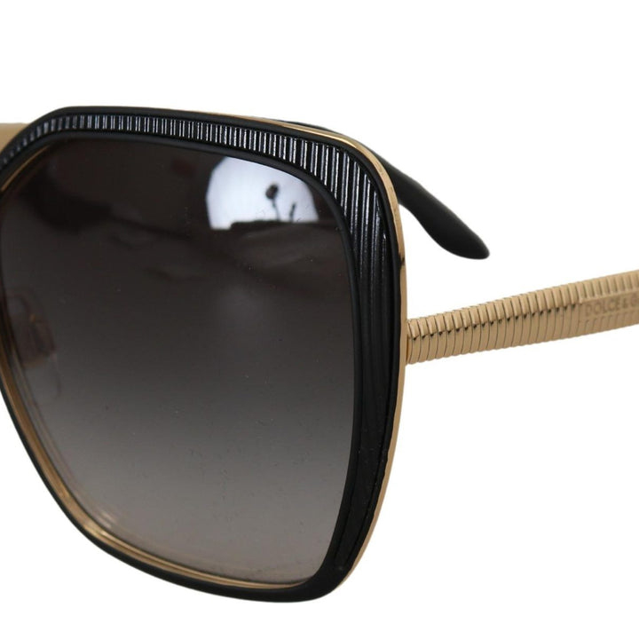 Dolce & Gabbana Black Metal Frame Gray Gradient Lenses DG2197 Sunglasses