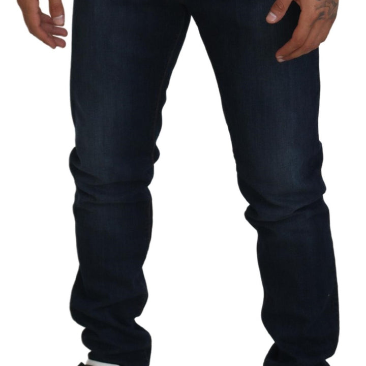 Dolce & Gabbana Dark Blue Cotton Stretch Skinny Denim Jeans