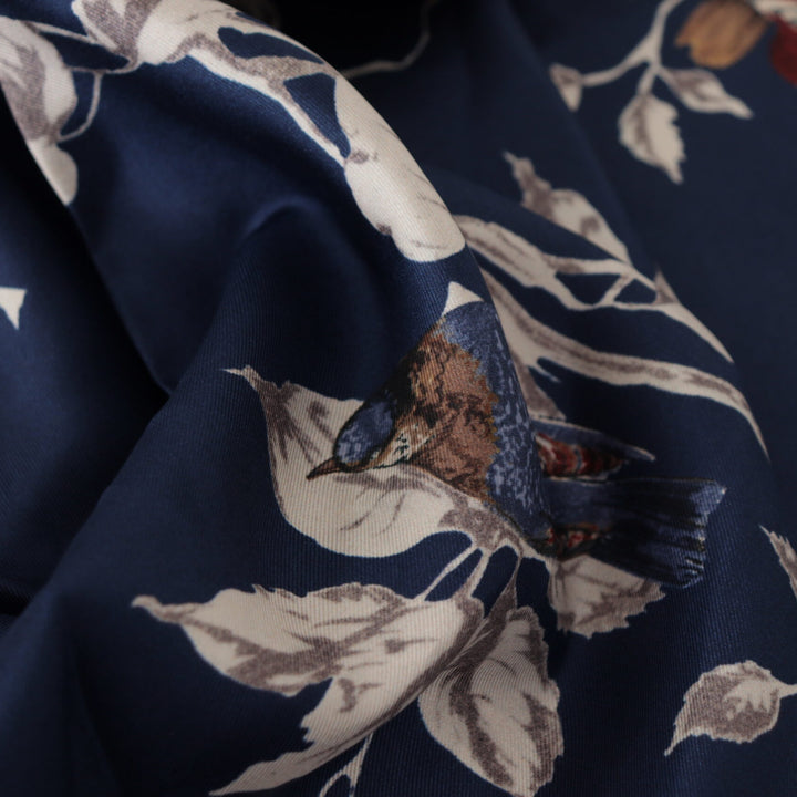 Dolce & Gabbana Blue Floral Silk Square Handkerchief Scarf