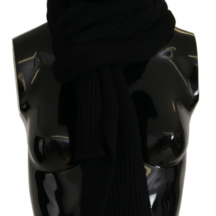 Dolce & Gabbana Black Cashmere Knitted Neck Wrap Shawl Scarf