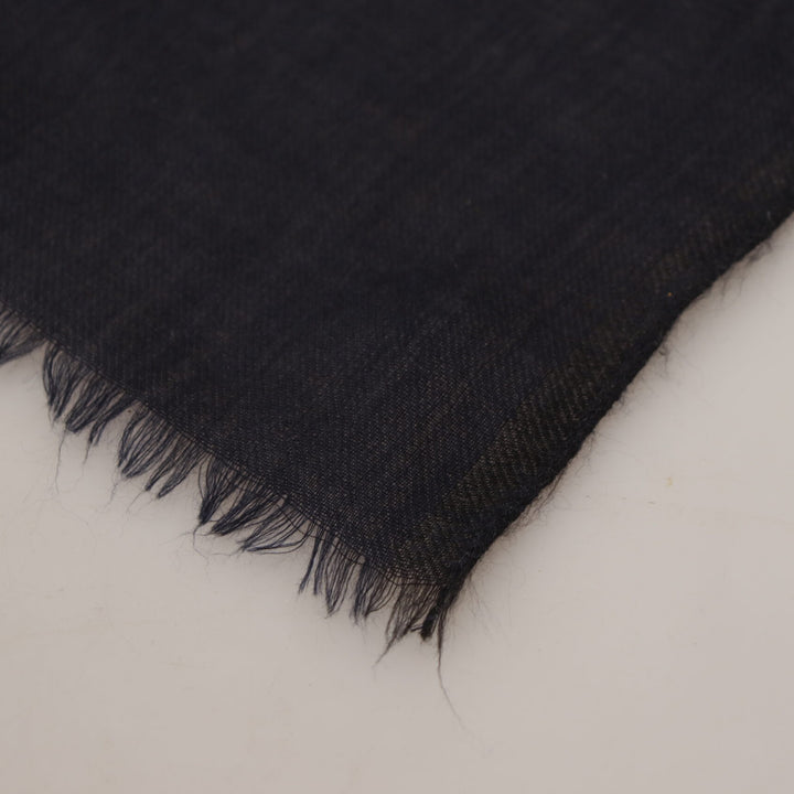 Dolce & Gabbana Black Neck Wrap Fringe Shawl Scarf