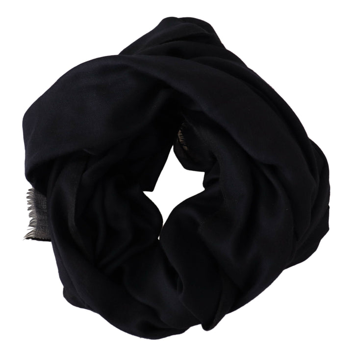 Dolce & Gabbana Black Neck Wrap Fringe Shawl Scarf