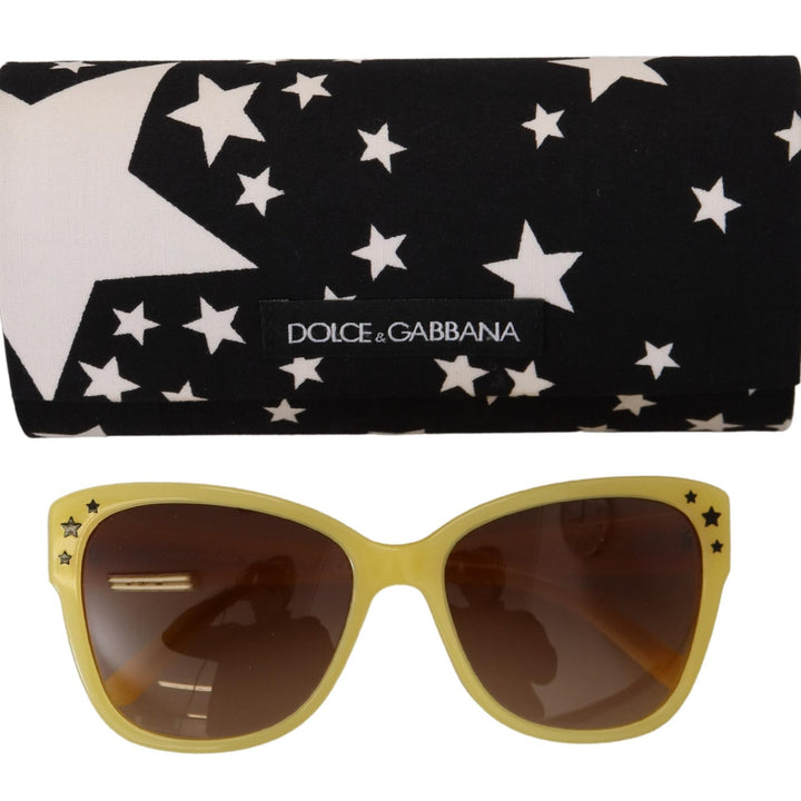 Dolce & Gabbana Yellow Acetate Frame Stars Embellishment DG4124 Sunglasses