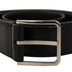 Dolce & Gabbana Black Calf Leather Logo Engraved Metal Buckle Belt