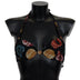 Dolce & Gabbana Black Seashells Print Halter Swimwear Bikini Tops