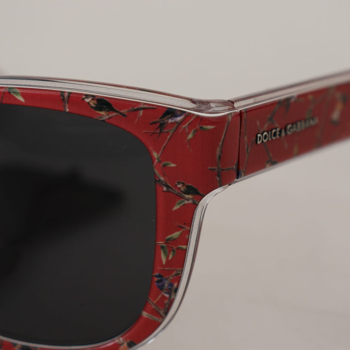 Dolce & Gabbana Red Floral Plastic Frame Round Lens DG4284 Sunglasses