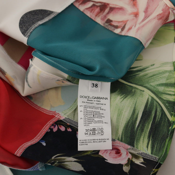 Dolce & Gabbana Multicolor Floral Silk Top Shirt Blouse