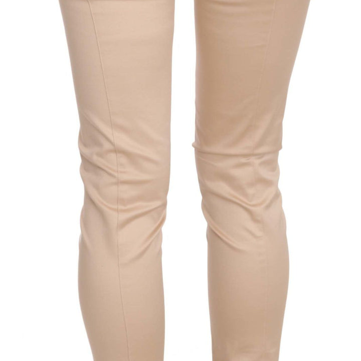 Just Cavalli Cream Low Waist Skinny Formal Trousers Pants