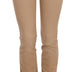 Just Cavalli Brown Cotton Stretch Mid Waist Skinny Trousers Pants