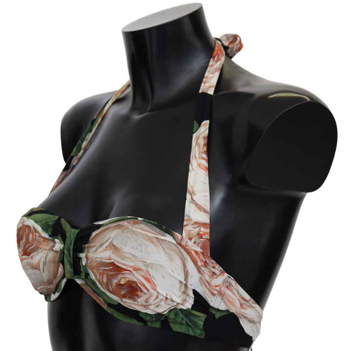 Dolce & Gabbana Multicolor Floral Print Beachwear Bikini Tops