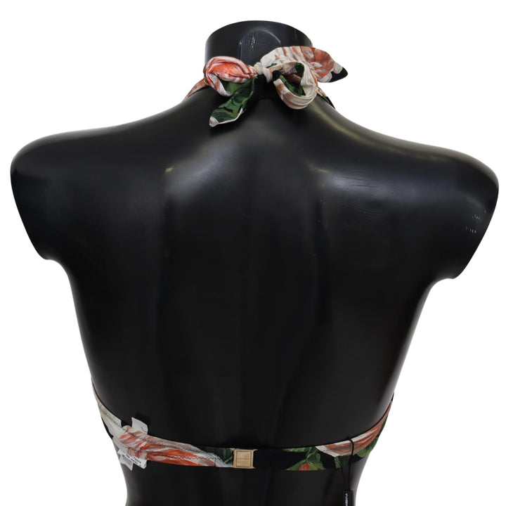 Dolce & Gabbana Multicolor Floral Print Beachwear Bikini Tops