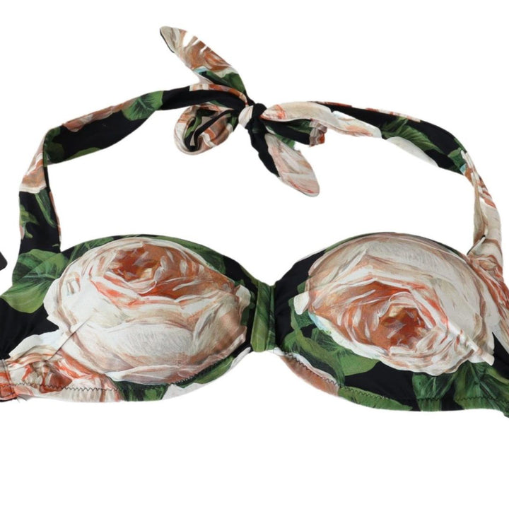 Dolce & Gabbana Multicolor Floral Print Beachwear Bikini Tops