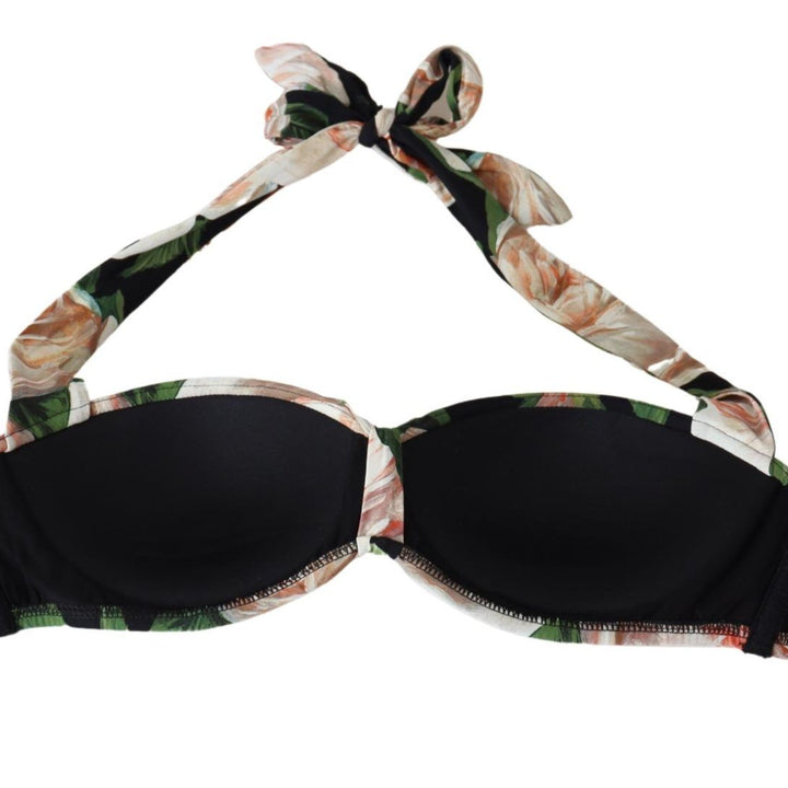 Dolce & Gabbana Multicolor Floral Print Beachwear Bikini Tops
