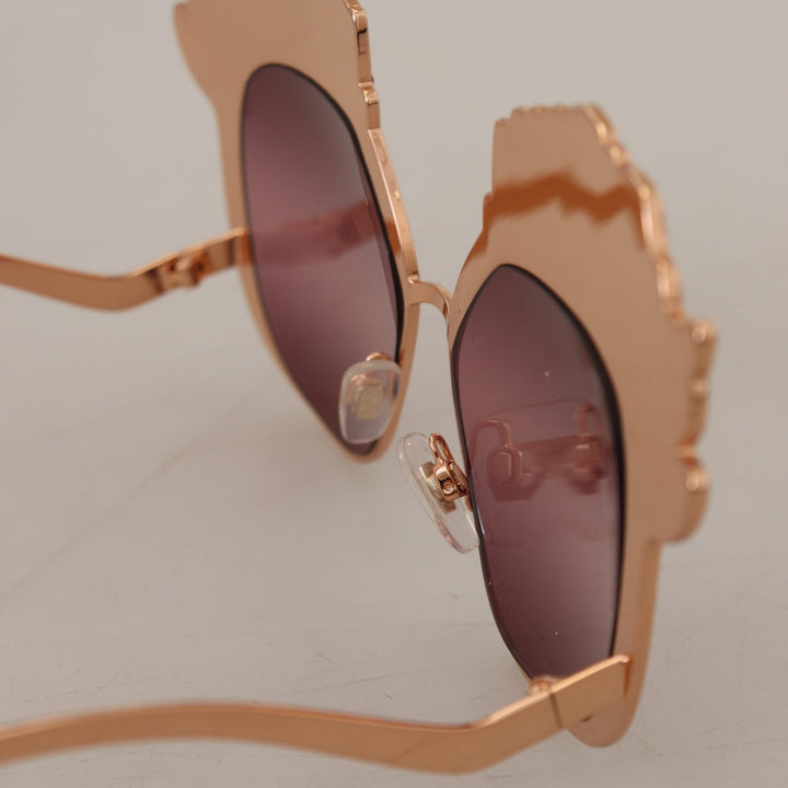 Dolce & Gabbana Pink Gold Rose Sequin Embroidery DG2202 Sunglasses