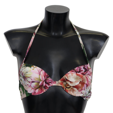 Dolce & Gabbana Multicolor Floral Swimsuit Beachwear Bikini Tops