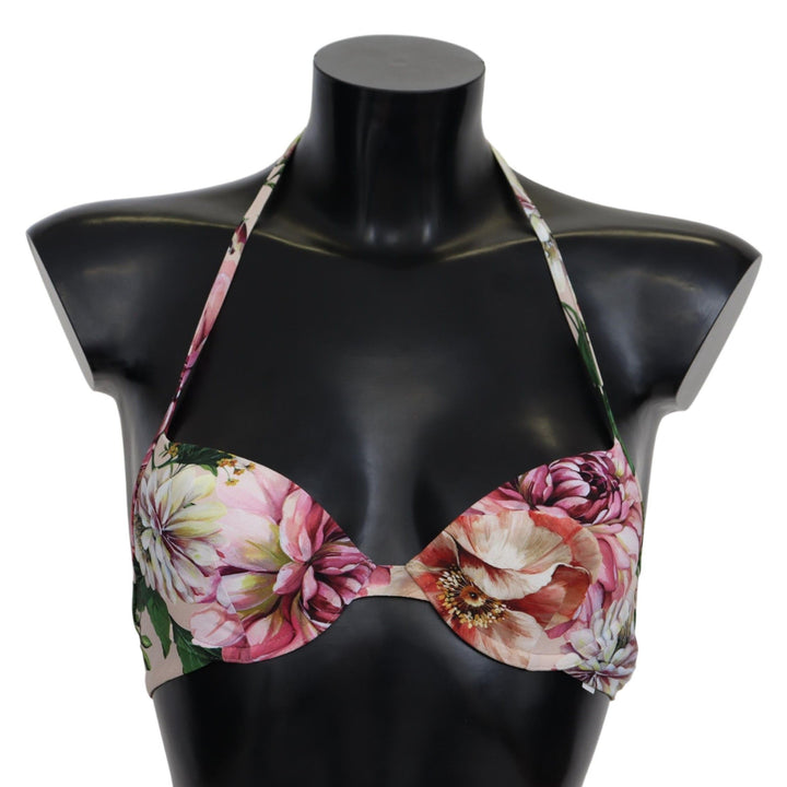 Dolce & Gabbana Multicolor Floral Swimsuit Beachwear Bikini Tops