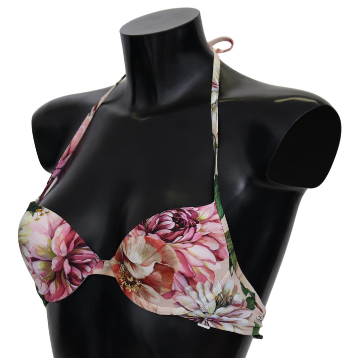 Dolce & Gabbana Multicolor Floral Swimsuit Beachwear Bikini Tops