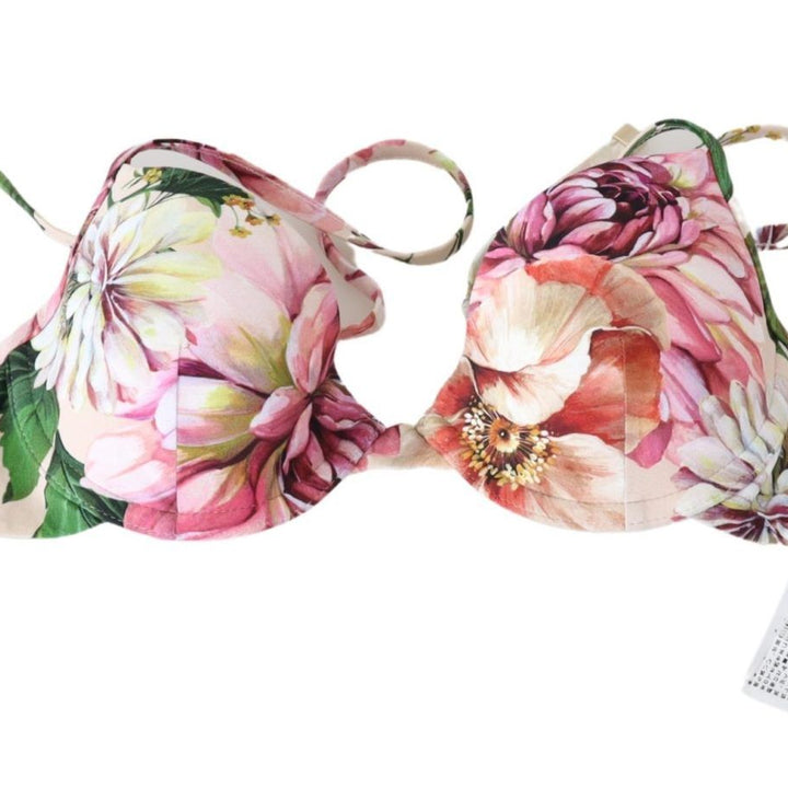 Dolce & Gabbana Multicolor Floral Swimsuit Beachwear Bikini Tops