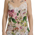 Dolce & Gabbana White Floral Print Lace Silk Camisole Lingerie Top