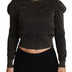 Dolce & Gabbana Black Gold Cropped Women Pullover Sweater