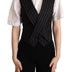 Dolce & Gabbana Black Brown Leopard Print Waistcoat Vest