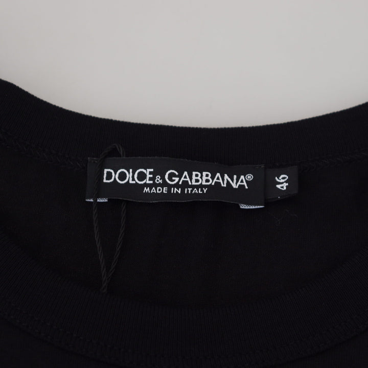 Dolce & Gabbana Black Sneak Peek Cotton Crew Neck T-shirt