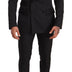 Dolce & Gabbana Black Brocade 2 Piece Set Polyester Suit