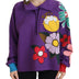 Dolce & Gabbana Purple Floral Print Pullover  Cotton Sweater