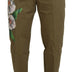 Dolce & Gabbana Beige Cotton Stretch Floral Chinos Pants