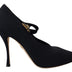 Dolce & Gabbana Black Socks Stretch Crystal Pumps Shoes