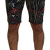 Dolce & Gabbana Black Cotton Volcano Print Casual Shorts