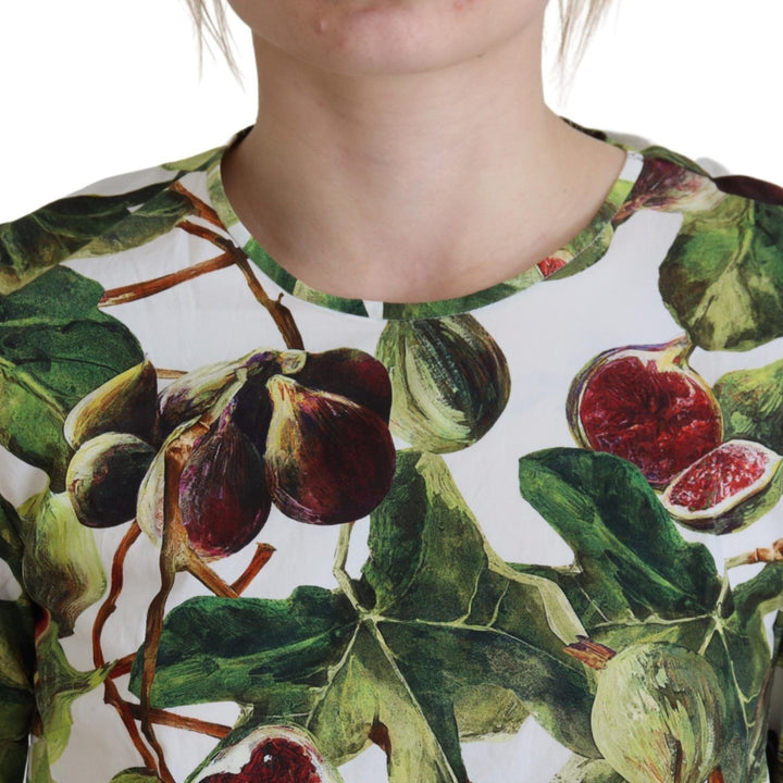 Dolce & Gabbana Crew-neck Cotton Top Blouse Fruit T-shirt