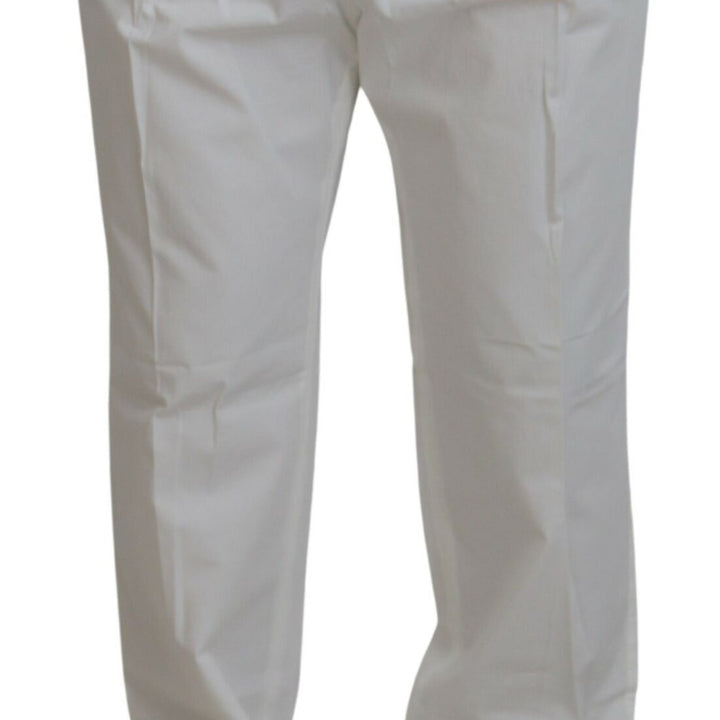 Dolce & Gabbana White Cotton Dress Formal Men Pants