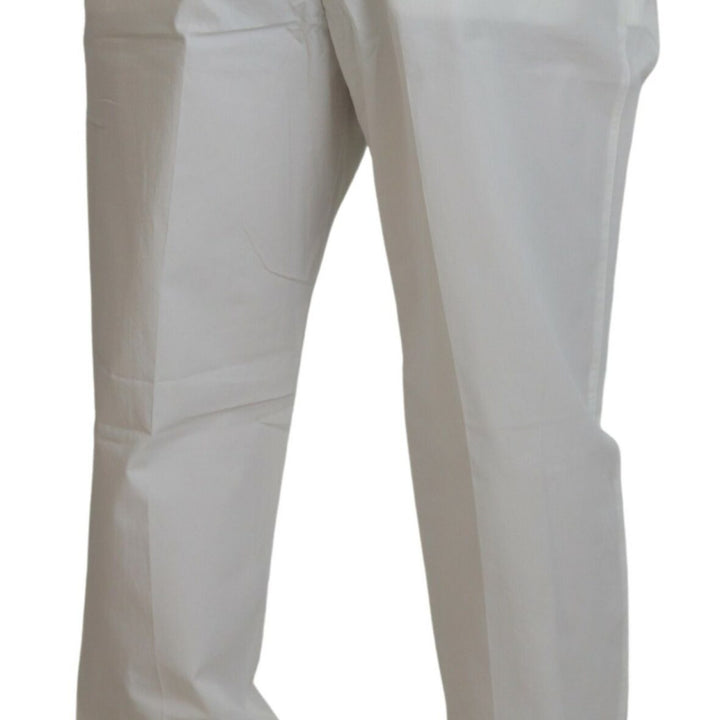 Dolce & Gabbana White Cotton Dress Formal Men Pants