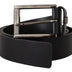 Dolce & Gabbana Black Calf Leather Engraved Crown Logo Buckle Belt